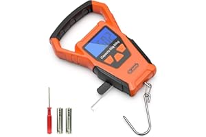 Waterproof Fishing Scale, Dr.Meter Upgraded Fish Scale 110lb/50kg Backlit LCD Display Digital Hanging Scale with Bigger Handl