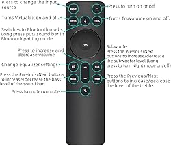 New Bluetooth Replacement Remote fit for Vizio 2.1