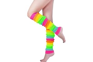 v28 Women’s Neon Knit Leg Warmer for 80s Party Dance Sports Yoga