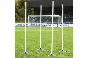 FORZA Boundary Poles | 4.5ft l Multi-Purpose Boundary Poles with Optional Weighted Bases | Football/Soccer Training Equipment | Multi Sports Equipment - Fitness & Speed [Pack of 4]