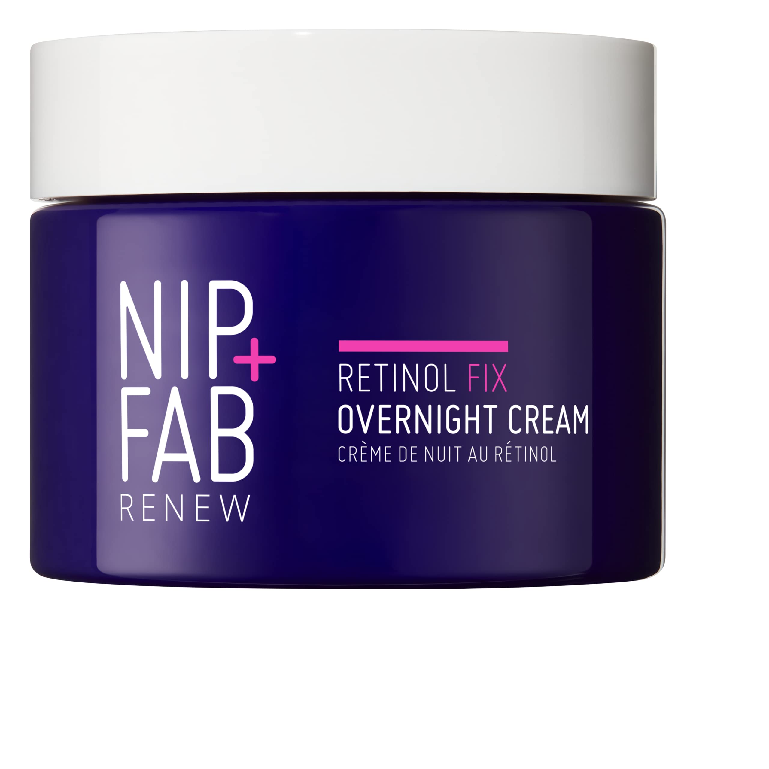 NIP + FAB Retinol Fix Overnight Cream 3% – Intensive Night Moisturiser with 0.3% Encapsulated Retinol, Bakuchiol and Ceramides for Fine Lines, Wrinkles and Hyperpigmentation, Vegan, 50ml