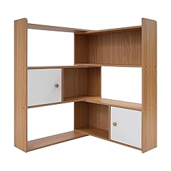 LOHISHILO 3 Tier Bookshelf Tall Bookcase Storage