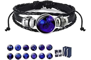 AYATTECY Spirilet Bracelet, 2024 Upgrade Spirilet Bracelet Zodiac Manifestation, Zodiac Signs Spirit Bracelet, Multilayer PU Leather Spiritual Bracelet for Women and Men