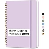 Taja Blank Spiral Notebook for Work, 5.7"x7.9" Spiral Plain Sketch Notebook | Purple, Journals for Writing, Hardcover Work Notebooks for Note Taking and Office School Supplies, 140 Pages