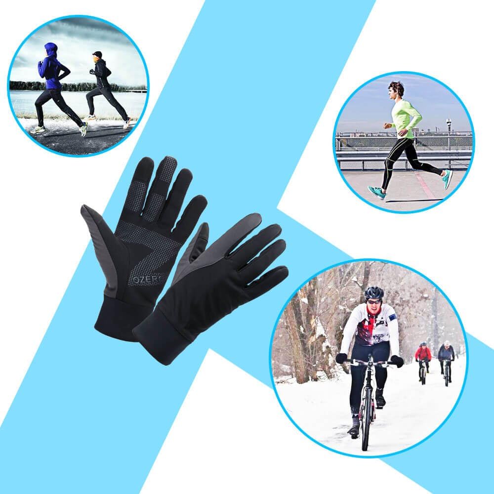 OZERO Mens Winter Thermal Gloves Touch Screen Glove Water Resistant Windproof Warm for Driving Cycling Running : Clothing