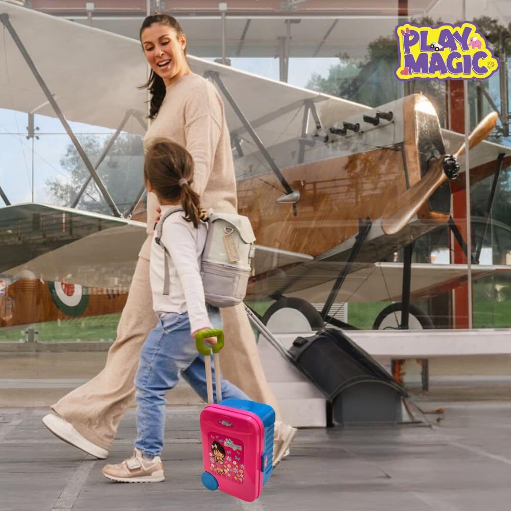 PlayMagic Beauty Makeup Set Toy with Briefcase and Accessories for Doll Girls | Pretend Play Makeup Sets Toddler,Beauty Hair Stylist Kit with Hairdryer|Beauty Make Up Set Makeup Pretend Play Toy 4