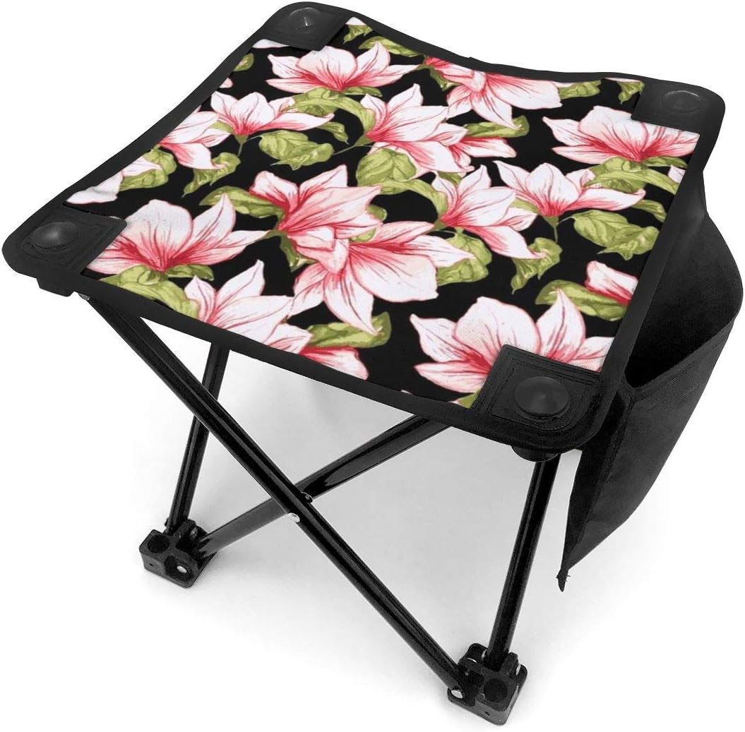 BTRWAPS Beauty Pink Floral Flowers Portable Folding Stool