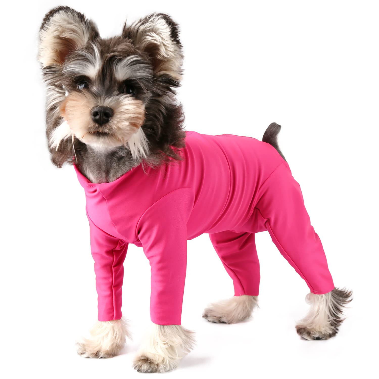 Due Felice Dog Recovery Onesie for Female/Male Dogs - Post-Op Spay/Neuter Suit - Pink/Medium