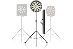 FUTRUE-WOLKER Dartboard Stand, Portable Professional Dart Holder Stand Adjustable Height from 57.1 to 77.6 -inch for Outdoor, Travel, Home, or Bars Games
