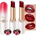 Kaely 2Pcs Black Red Cherry Color Changing Lipstick,Tinted Lip Balm PH Lipstick,Korean Lip Tint Stain Color Change Makeup,Magic Lipstick Long Lasting Waterproof,labiales magicos 24 horas originales