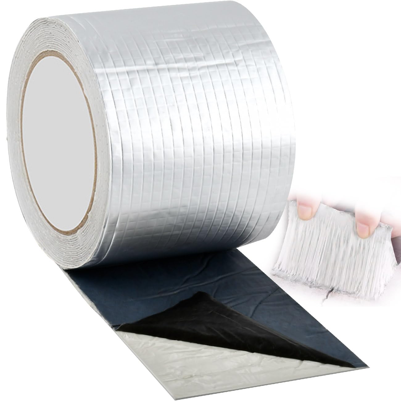 YOPEUC 5m * 10cm Silver Butyl Tape Waterproof, Tenacious Sealant Tape, Waterproof Tape for Leaks, RV Motorhome Caravans Roof Sealant Tape for Sealing Roof Caravan Seam Pipe Jointing