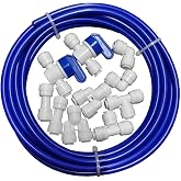 Malida 1/4 inch O.D. Length 32.8ft(10 meters) RO Water Tubing, Hose Pipe for RO Water purifiers System,+ 1/4 O.D quick connector 10pcs