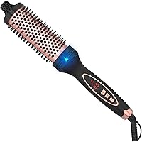 PHOEBE New Upgrade 1.5 Inch Thermal Brush Create Loose & Volume Curls Digital Display 9 Heat Settings Tourmaline Ionic Hair C