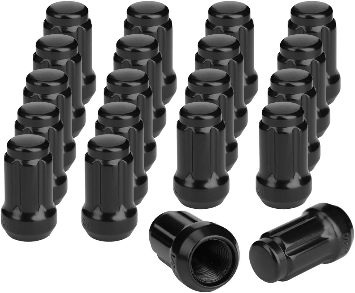 VLUXPARTS 20pcs M12x1.5 Thread Size 3/4” Black Acorn Wheel