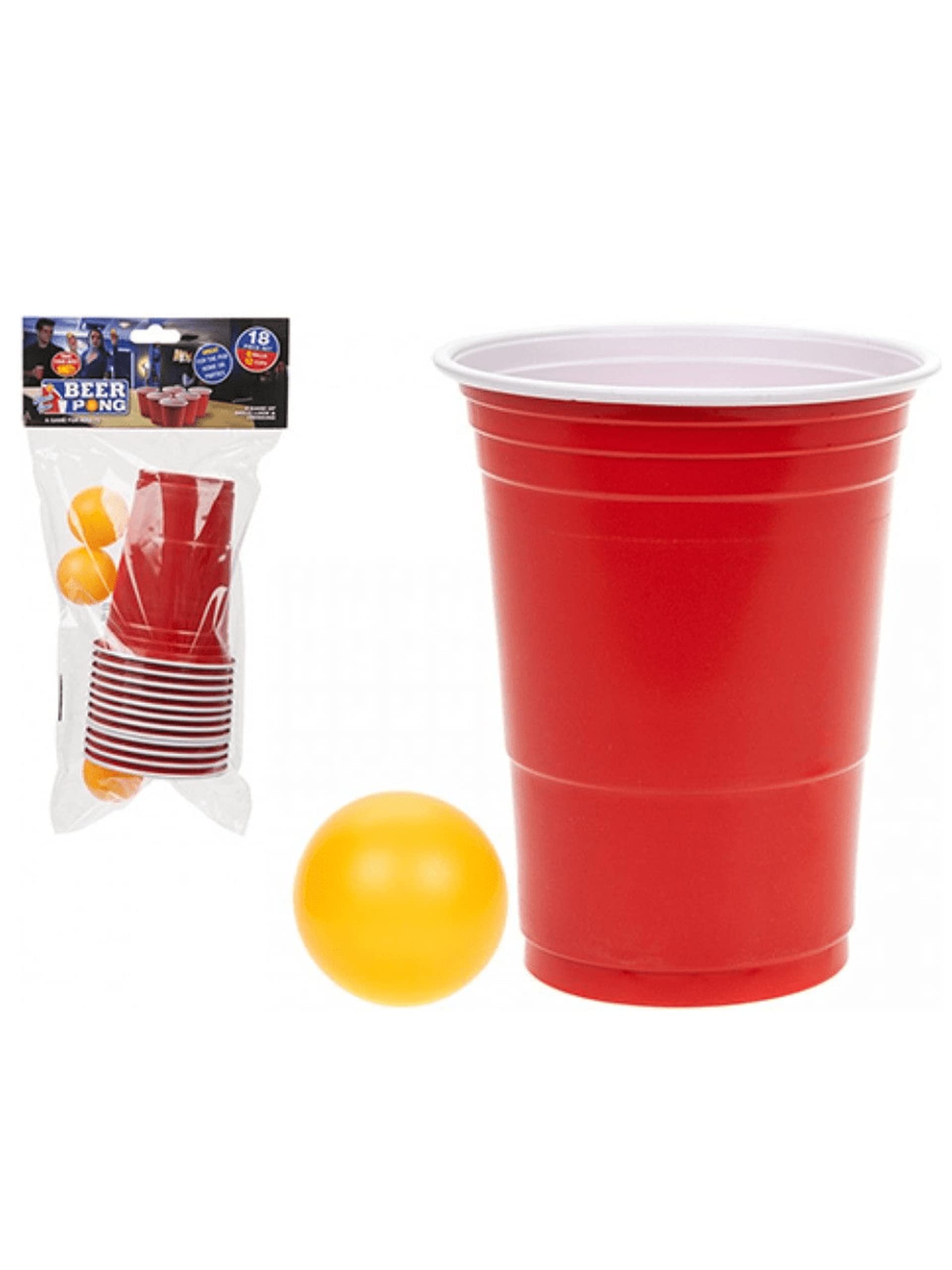 Widdle Gifts PMS 18PC BEER PONG IN PP BAG WITH HEADER CARD 12 CUPS/6 BALL