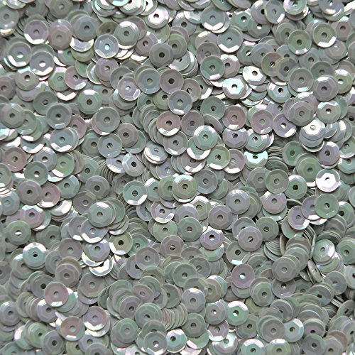 5mm Cup Sequin Round Loose Facet Paillettes Opaque Aqua Seafoam Rainbow Iris Made in USA