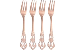 uxcell 4 Pcs Salad Forks, 5.1 Inches Stainless Steel Dessert Forks, Mirror Polished, Dishwasher Safe, Tiny Forks for Small De