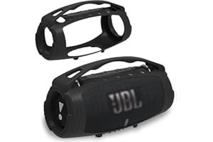 JCHPINE Silicone Cover Case for JBL Xtreme 3 Portable Bluetooth Speaker, Protective Skin Holder for JBL Xtreme 3 Portable Bluetooth Speaker Accessories (Only Case)(Black)
