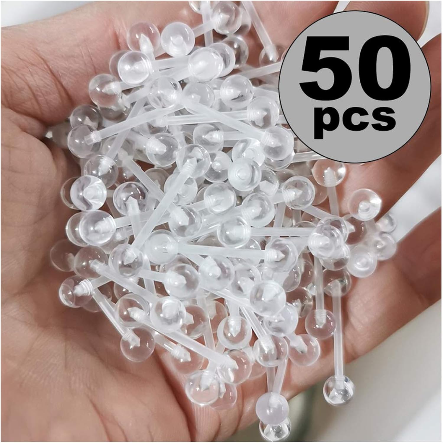 10/50Pcs Glowing Tongue Rings For Women Acrylic Uv Tongue