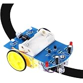 MiOYOOW Line Following Robot Car Kit, Beginners Smart Car Soldering Practice Kit STEM Educational Electronics Soldering Projects for School and Home Learning - TT Motor