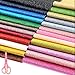 Sntieecr 24 Colors PU Leather Glitter Fabric Sheets, 12.6” x 8.6” (32cm x 22cm) Shiny Superfine Fabric Canvas Back with Scissors for Making Hair Bows, Handbag and DIY Craft
