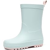 RAINANGEL Toddler Rain Boots with Easy-On Handles, Waterproof Kids Rain Boots for Girls & Boys, Fun Printed & Colors Unisex-Child Outdoor Boots