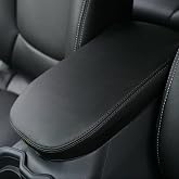 INTGET Center Console Armrest Cover for 2025 Toyota RAV4 Accessories 2024 2023 2022 2021 2020 2019 Leather Middle Console Lid Cover Pad Protector Elbow Arm Rest Covering Car(Black)