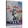 Framed Banksy Street Graffiti Wall Art Decor Large Abstract Pictures Canvas Painting Prints Colorful Modern Contemporary Poster Artwork Stretched for Wall Home Bathroom Bedroom Living Room Ready Hang (Framed Decor Art-08, 16x24inch(40x60cm))