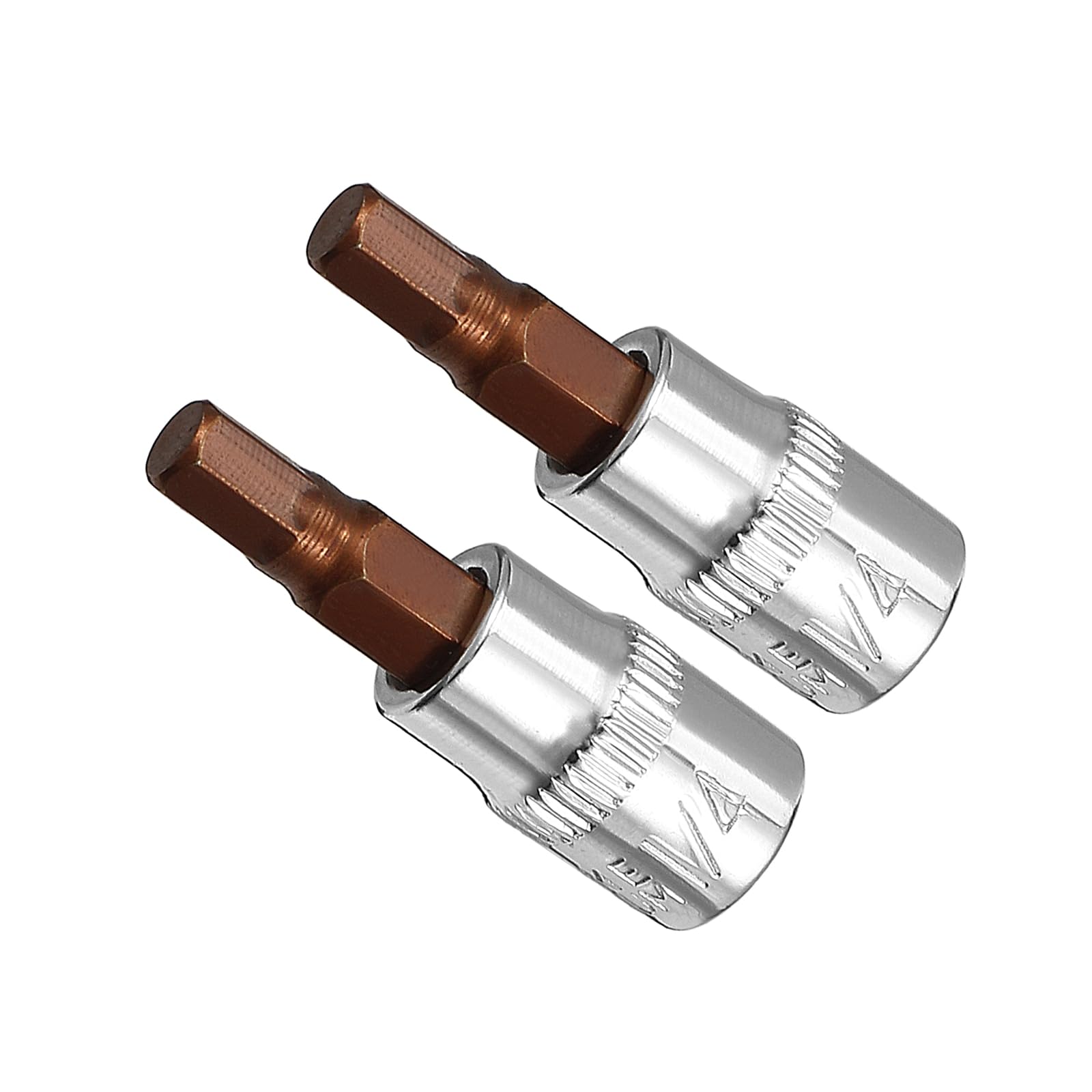 CoCud Hex Bit Socket, Metric 5mm Bit 1/4" Drive 1.5" Long, S2 Alloy Steel Heat Treated CR-V Socket - (Applications: for Fastener Application), 2-Pieces