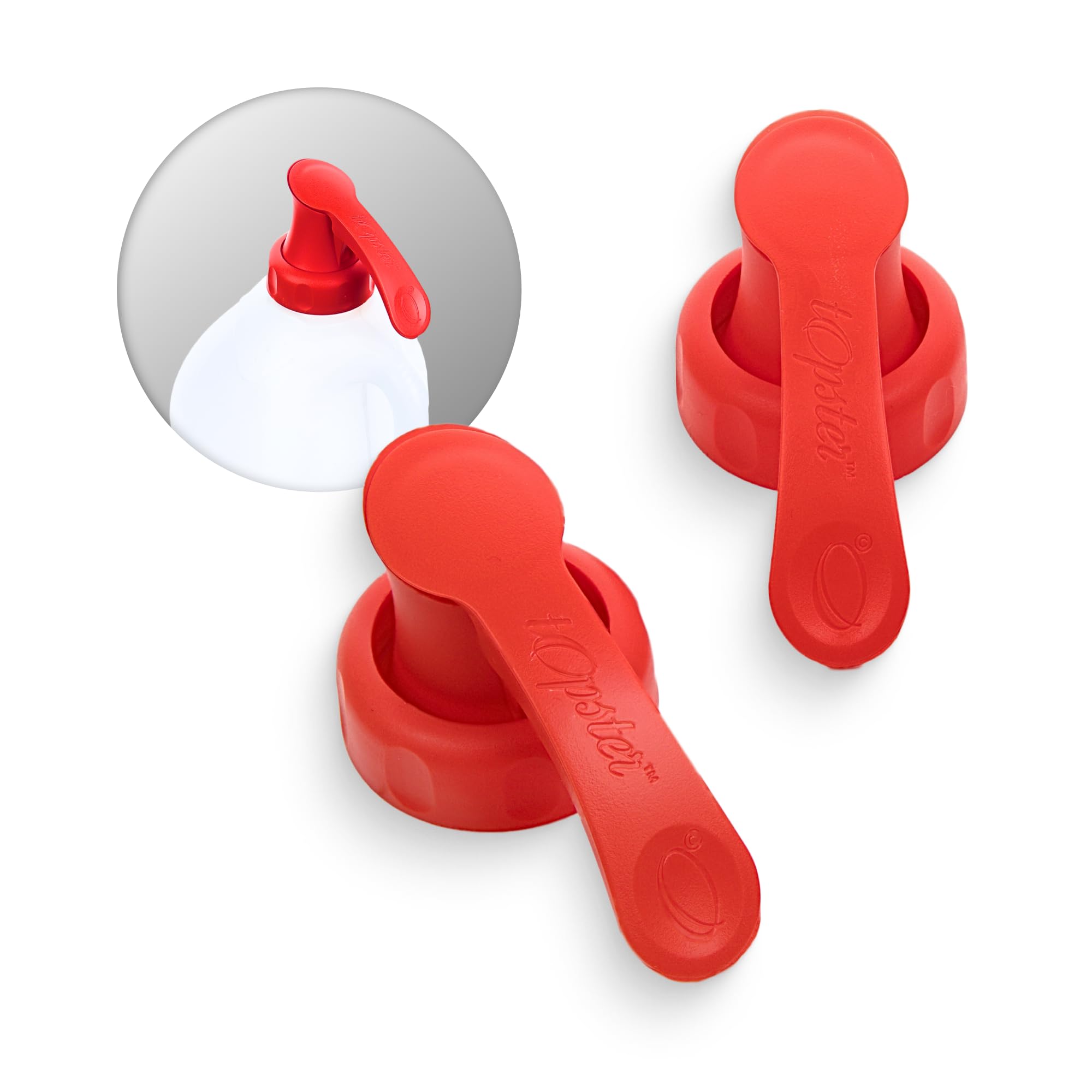 Topster Milk Top Pourers (Red) - Milk Bottle Pourers for Plastic Bottles, for Skimmed Milk Plastic Bottles, Eliminates Spillage, Mess & Drips Around The Kitchen & Fridge, (Pack of 2)