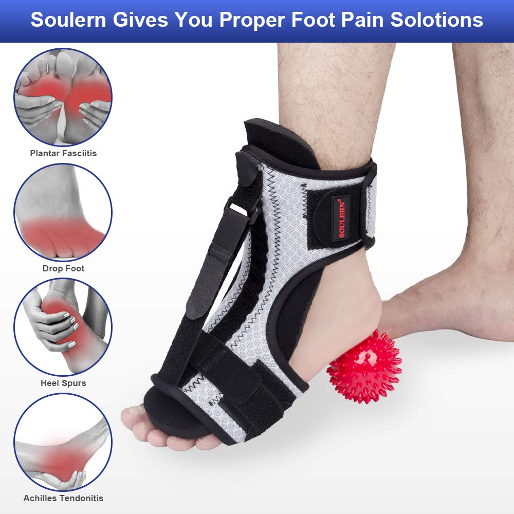 5D-Mesh Plantar Fasciitis Night Splint Foot Drop Orthotic Brace with Plantar Fasciitis Socks & Foot Massage Ball for Effective Relief from Plantar Fasciitis pain, Achilles Tendonitis and Arch Foot Pain: Industrial & Scientific