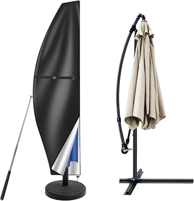 Teynewer Parasol Cover Waterproof for 2-4 m Diameter Umbrella 280x30x81/46cm