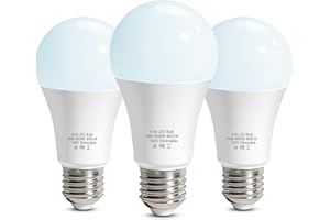 LEDBEFINE A19 LED Light Bulbs Dimmable 60W Replacement Daylight White 6000K, Energy Efficient 10W, E26 Standard Base,20,000 H