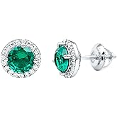 Certified 1.6 Carat Lab Grown Emerald Stud Earrings in Silver, Aaaa Quality - Gift For Special Occasions