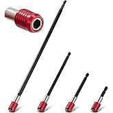 RVIEVJP Magnetic Drill Bit Extension Set 4 Pcs (2/4/6/12&rsquo;&rsquo;), 1/4&rsquo;&rsquo; Hex CR-V Steel Quick Release Bit Holder for Impact Driver, Screwdriver Bit Nut Drill Socket