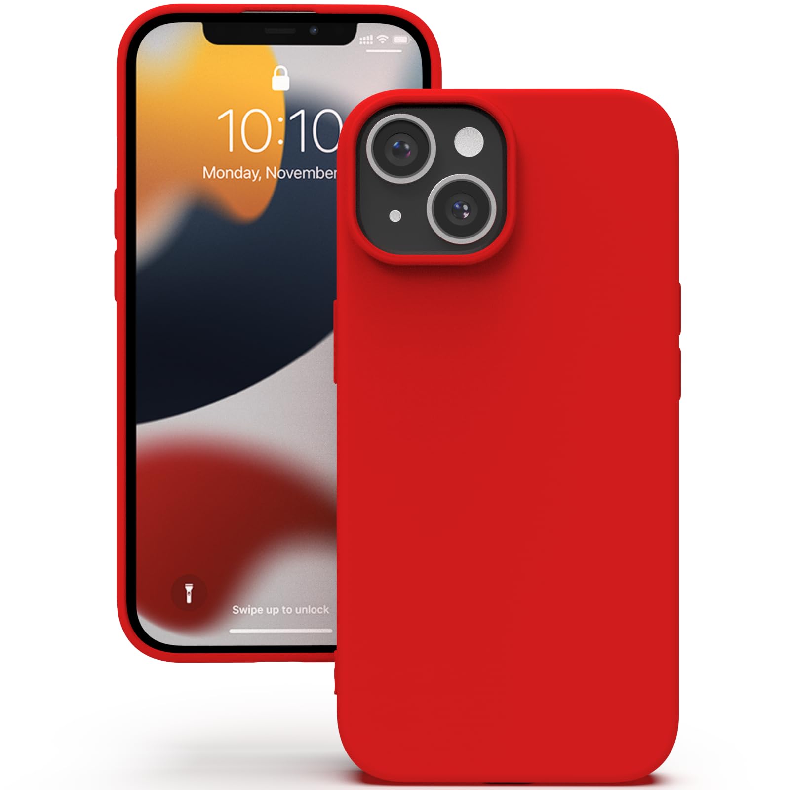 YATWIN Silicone Case for iPhone 13 Mini, Soft-Touch, Shockproof, DustProof, Antiskid Full Body Armour Phone Cover for Apple iPhone 13 Mini - Red — image 1