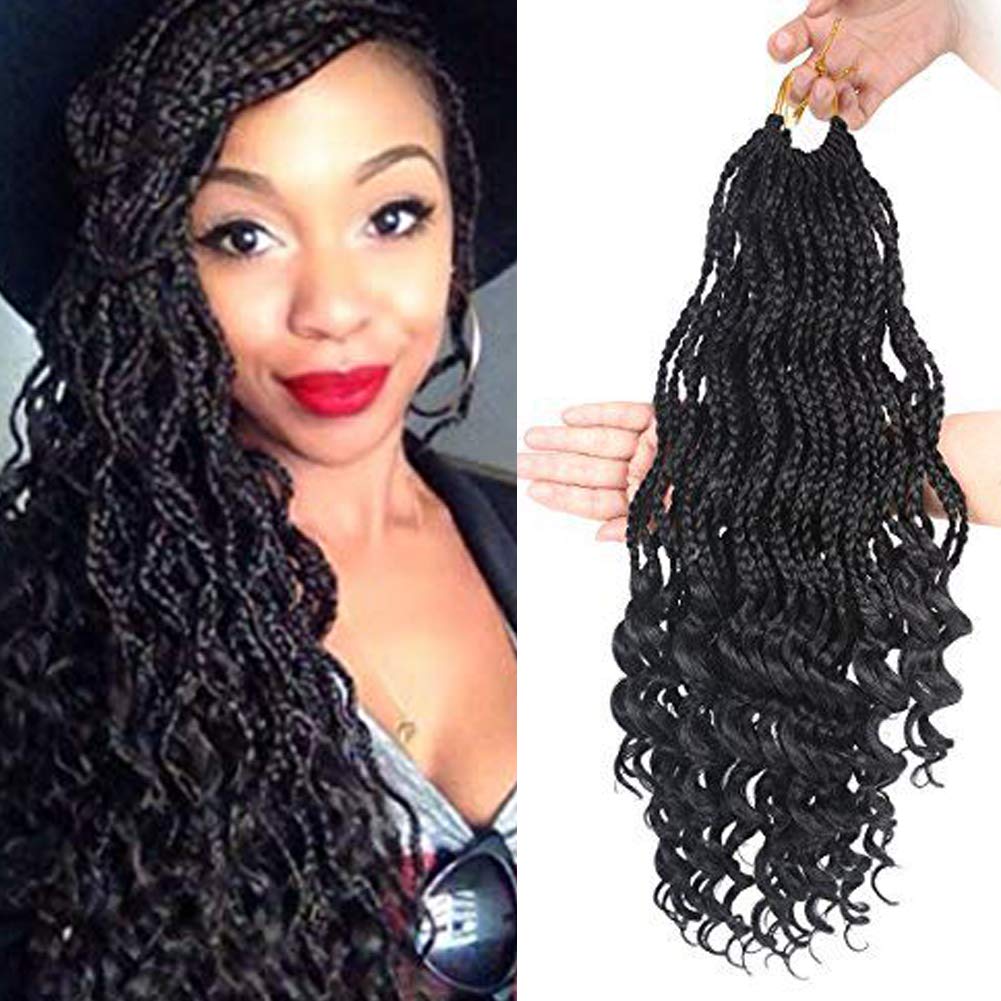 Una 4pieces Curly Box Braids Hair 20inch Goddess Box Braid