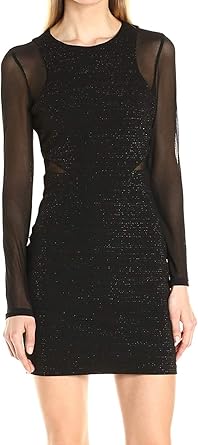 guess black dress long sleeve