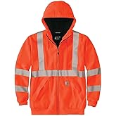 Carhartt Men's High-Visibility Loose Fit Midweight Thermal-Lined Full-Zip Class 3 Sweatshirt
