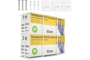 TPMAX XL Gloves Box Facial Tissue Box Holder,Wire Rack Dispenser for Gloves,Tissues Paper Towels Organizer - Mounting Accessories Included - Holds up to 2 Boxes - Perfect for Lab, Food Service and Home