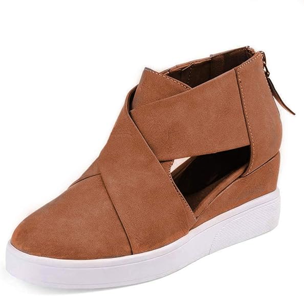 criss cross sneaker wedge