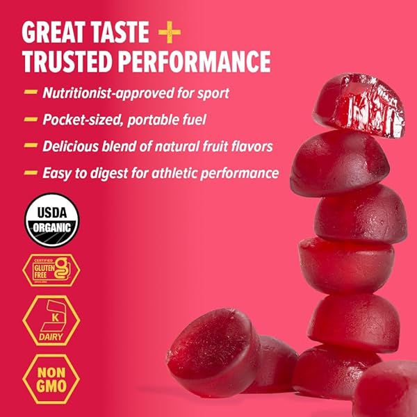 HONEY STINGER ORGANIC CHERRY BLOSSOM ENERGY CHEW, GLUTEN FREE & CAFFEINE FREE, FOR EXERCISE, RUNNING AND PERFORMANCE, SPORTS NUTRITION FOR HOME & GYM, PRE AND MID WORKOUT, 21.6 OUNCES (PACK OF 12)