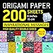 Origami Paper 200 sheets Inspirational Messages 6