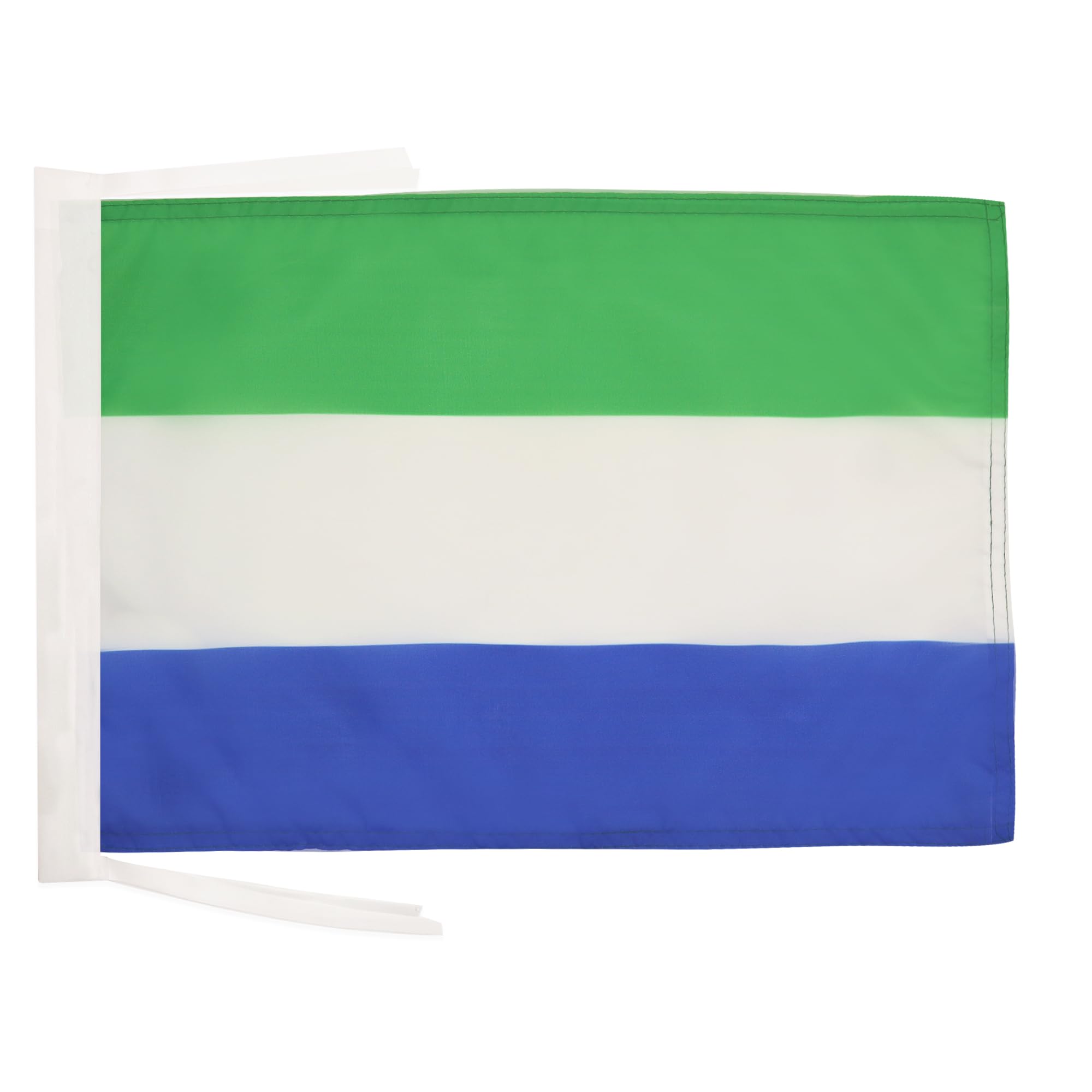 AZ FLAG - Sierra Leone Flag - 18'' x 12'' - 100% Polyester Sierra Leonese Small Banner with Two Cords - Fade Resistant - Vivid Colors - 18x12 in - 45x30 Cm โ image 1