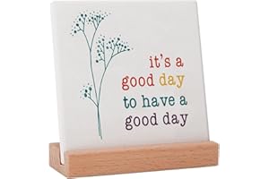 LODESKEE Positive Decor Motivational Gifts for Women, It's a Good Day Sign Inspirational Desk Art Decor, Emotion cheerful Support Mindset Good Vibes Decoration for Home Office