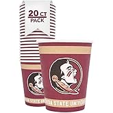 Desert Cactus Florida State University Paper Cups FSU Seminoles 20 Count 9 Ounce Cold Beverage Cups for Tailgates, Graduation and Events (Design A)