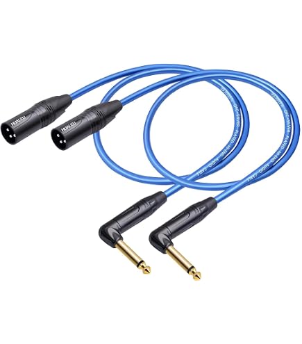 QIANRENON 90° Angle XLR To 6.35 Mm Balanced Cable 3 Pin XLR Angle Male To TRS 1/4 6.35 Mm Stereo Socket Headphone Cable For Mixers Microphones