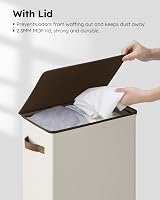 SOLEDI 70L Slim Laundry Basket with Lid Collapsible Hamper Removable Bag view 3