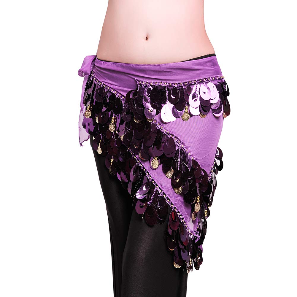 ROYAL SMEELA Belly Dance Hip Scarf With Coin Belly Dance Coin Belt Sexy Belly Dancing Belt Women Wraps Skirt Gypsy Triangle Scarf Hips Scarves Bellydance Hip Belt Practice Clothes Belly Dance Costume