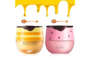 DEEPMIND Bee Balm Lip Balm with Honey & Strawberry - Hydrating Lip Mask with Propolis to Prevent Dry, Cracked Lips